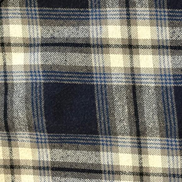Eddie Bauer Mens XL Blue and Gray Flannel Long Sleeve Cotton Shirt - Picture 7 of 7